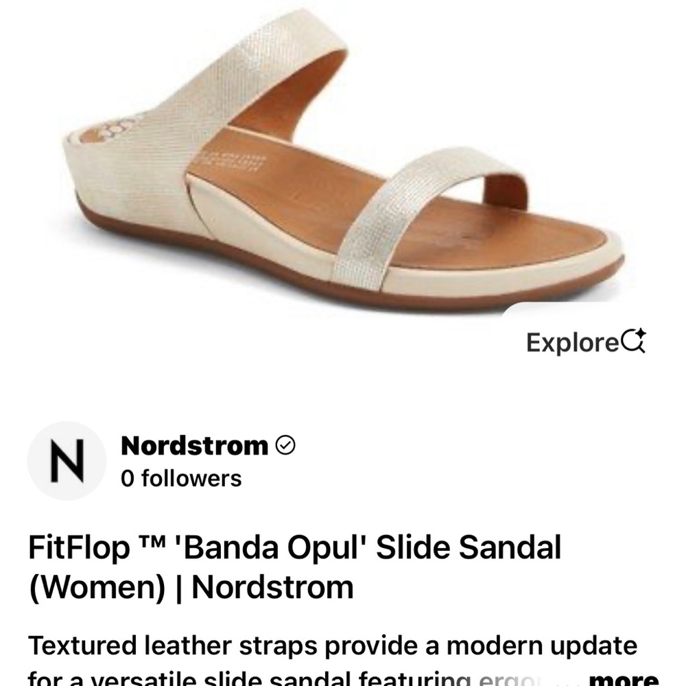 FitFlop Cream and Tan Slide Sandals